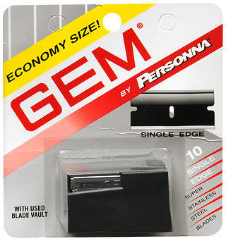 Gem Single Edge Super Stainless Steel Blades 10-Pack  -  10 EA