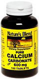 Nature's Blend Calcium Carbonate 600 mg Tablets - 100 TB