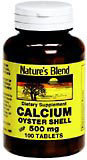 Nature's Blend Oyster Shell Calcium 500 mg Tablets - 100 TB