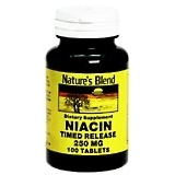 Nature's Blend Niacin 250 mg Tablets Timed Release - 100 TB