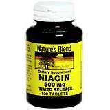 Nature's Blend Niacin 500 mg Tablets Timed Release - 100 TB