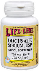 Life-Line Docusate Sodium Soft Gels - 100 CP