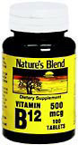 Nature's Blend Vitamin B12 500 mcg Tablets - 100 TB