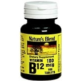 Nature's Blend Vitamin B12 100 mcg Tablets - 100 TB