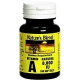 Nature's Blend Vitamin A 8000 IU Softgels - 100 CP