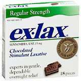 Ex-Lax Chocolated Stimulant Laxative, Regular Strength, 15 mg  - 18ea