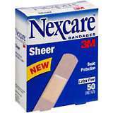 3M Nexcare Bandages Sheer 3/4 Inch - 50 EA