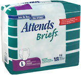 Attends Briefs Large - 18 Count x 4 Pack