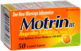 Motrin IB Ibuprofen USP, 200 mg, Tablets  - 50ea