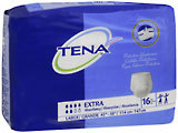 TENA Extra Protective Underwear Large 45 - 58 Inches - 16 EA