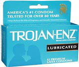 Trojan-Enz Condoms Lubricated Latex - 12 Each