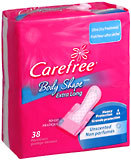Carefree Coverage Plus Pantiliners with Odor Control, Unscented, Economy Pack  - 38ea