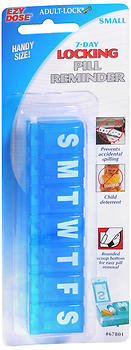 Ezy-Dose Adult-Lock Pill Reminder Weekly Small - 1 EA