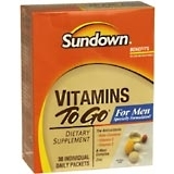 Sundown Vitamins To Go Packets For Men - 30 Each.