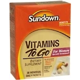 Sundown Vitamins To Go Packets For Women - 30 Each.