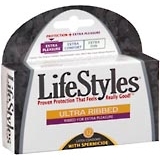LifeStyles Condoms Ultra Sensitive Ribbed Spermicidally Lubricated - 12 EA