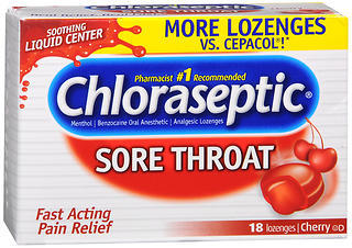 Chloraseptic Sore Throat Lozenges, Cherry  - 18ea