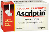 Ascriptin Pain Reliever, Regular Strength, 325 mg, Tablets  - 225ea