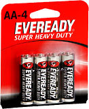 Eveready Super Heavy Duty Batteries AA 4-Pack - 4 EA