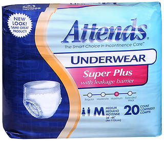 Attends Incontinence Care Underwear for Adults, Extra, Medium, 20 Count  (Pack of 4)