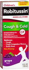 Robitussin Children's Cough & Cold CF Liquid Grape Flavor - 4 OZ