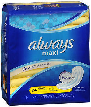 maxi pads wings ea regular always without medshopexpress