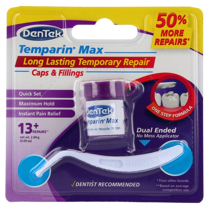 DenTek Temparin Max Dental Repair Kit Lost Filling & Loose Cap