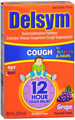 Delsym 12 Hour Cough Relief Liquid Grape - 3 OZ