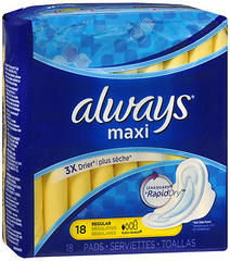 Always Maxi Pads with Flexi-Wings Regular - 18 EA [Case of 12]