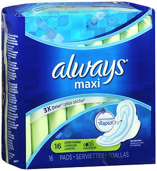 Always Maxi Pads Overnight with Flexi-Wings, 16 Pads - 16 ea