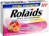 Rolaids Antacid, Extra Strength, Tropical Punch, Tablets  - 3ea