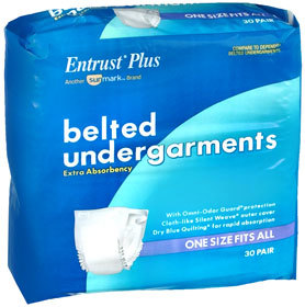 Entrust Plus Belted Undergarments Extra Absorbency One Size - 30 EA
