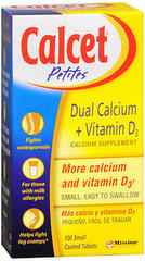 Calcet Petites Dual Calcium + Vitamin D3 Tablets - 100 TAB