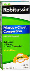 Robitussin Mucus + Chest Congestion Liquid Original - 4 OZ