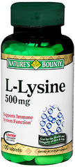 Nature's Bounty L-Lysine 500 mg Tablets - 100 TAB