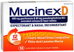Mucinex D 12 Hour Expectorant & Nasal Decongestant Extended-Release Bi-Layer Tablets - 18 TAB