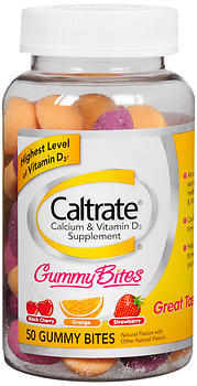 Caltrate Calcium Vitamin D3 Gummy Bites Assorted Flavors 50 Ea