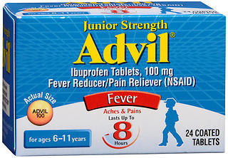 Advil Fever Reducer/Pain Reliever Coated Tablets Junior Strength - 24 EA