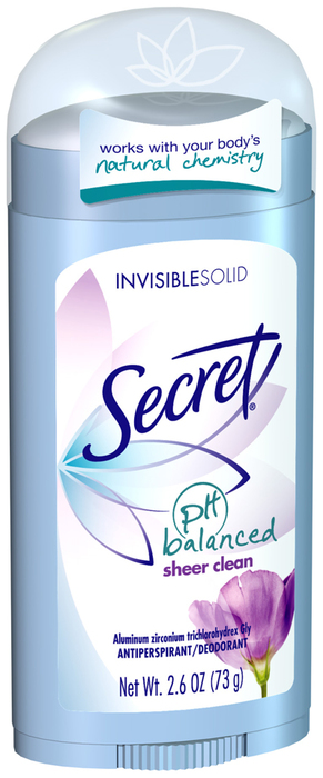 Secret Antiperspirant/Deodorant Invisible Solid Sheer Clean - 2.6 OZ