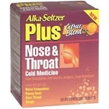 Alka-Seltzer Plus Cold Medicine Effervescent Tablets Nose and Throat - 20 Each