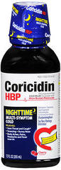 Coricidin HBP Nighttime Multi-Symptom Cold Liquid Cherry Flavored - 12 OZ