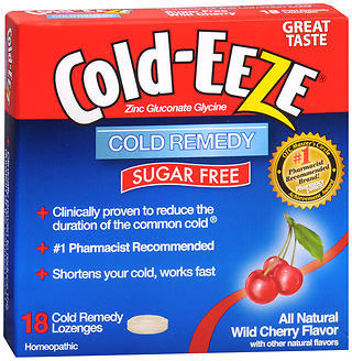COLD-EEZE Lozenges Sugar Free Wild Cherry Flavor - 18 EA