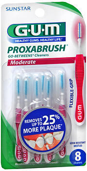GUM Proxabrush Go-Betweens Cleaners Moderate - 8 EA