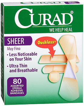 Curad Sheer Bandages Assorted Sizes - 80 EA