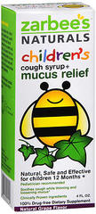 Zarbee's Naturals Children's Cough Syrup + Mucus Relief Natural Grape Flavor - 4 OZ