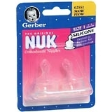 Nuk Nipples Orthodontic Silicone Size 1 Slow Flow 2-Pack - 2 EA