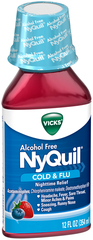 Vicks NyQuil Cold & Flu Alcohol Free Berry Flavor - 12 OZ