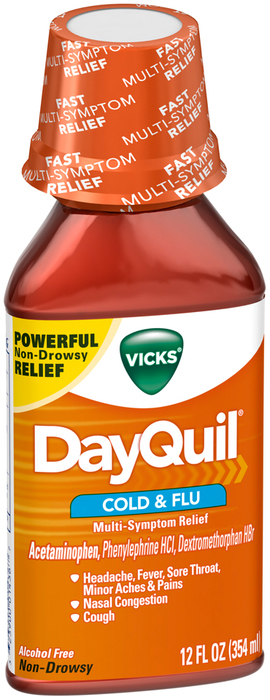 Vicks Dayquil Cold And Flu Liquid 12 Oz Medshopexpress