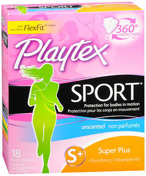 Playtex Sport Tampons Plastic Applicators Unscented Super Plus