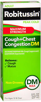 Robitussin Peak Cold Adult Cough+Chest Congestion DM Liquid Maximum ...